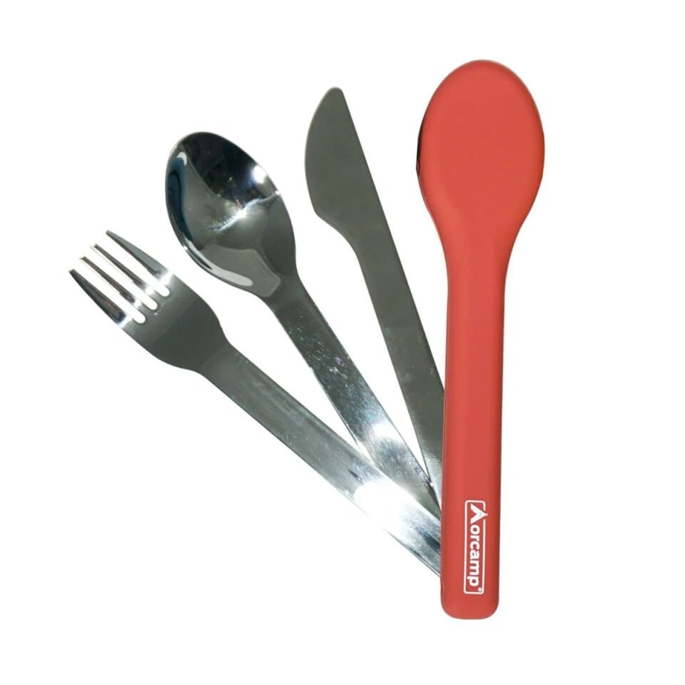 Orcamp Çatal Kaşık Bıçak Seyehat Seti Turuncu OUT-1970