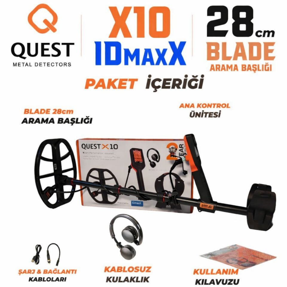 OUEST X10 IDmaxX Dedektör + Kablosuz Kulaklık
