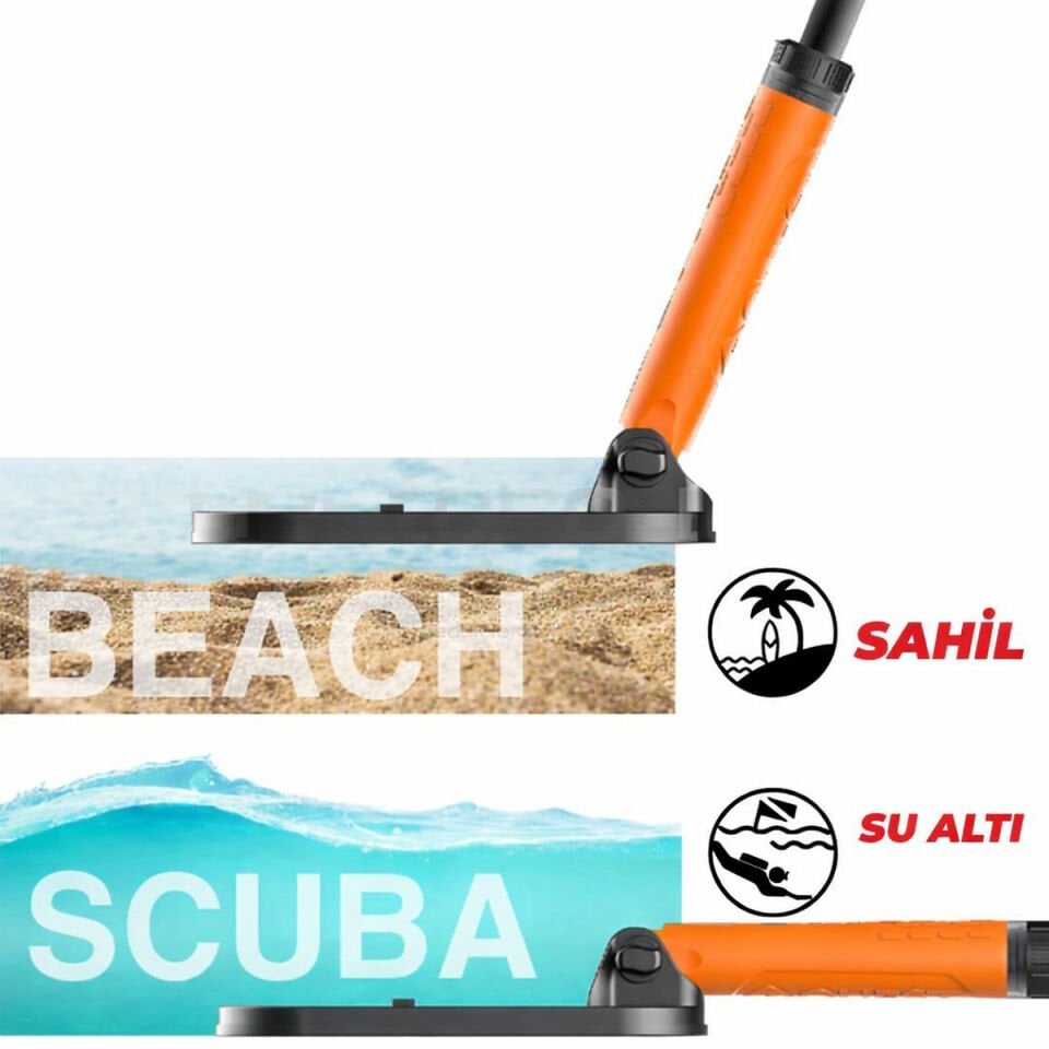 QUEST Scuba Tector PRO Su Altı Dedektörü&Sahil Arama Dedektörü - 20 cm Başlıklı