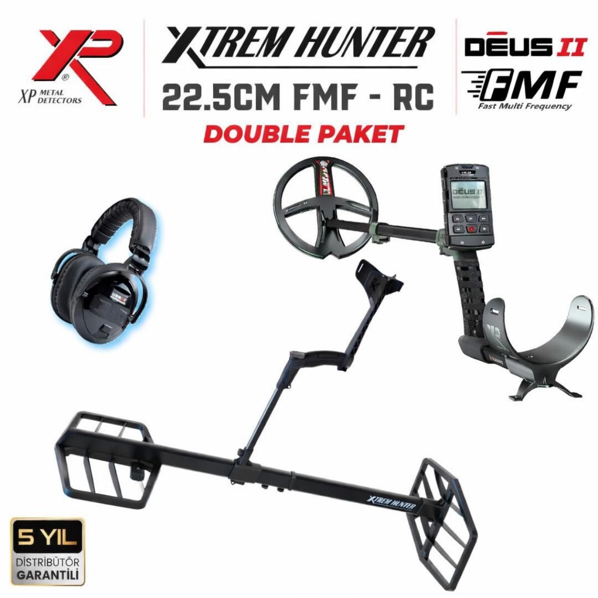 XP Xtrem Hunter Dedektör - DOUBLE PAKET WSAII XL Kulaklıklı 22-FMF-RC-WSA2XL