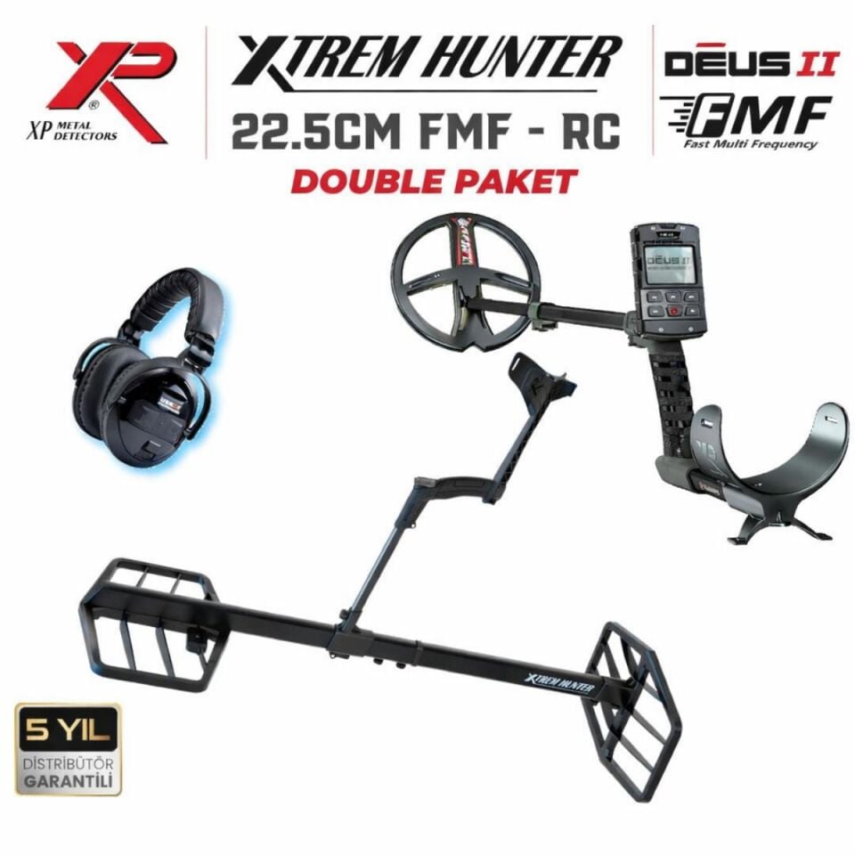 XP Xtrem Hunter Dedektör - DOUBLE PAKET WSAII XL Kulaklıklı 22-FMF-RC-WSA2XL