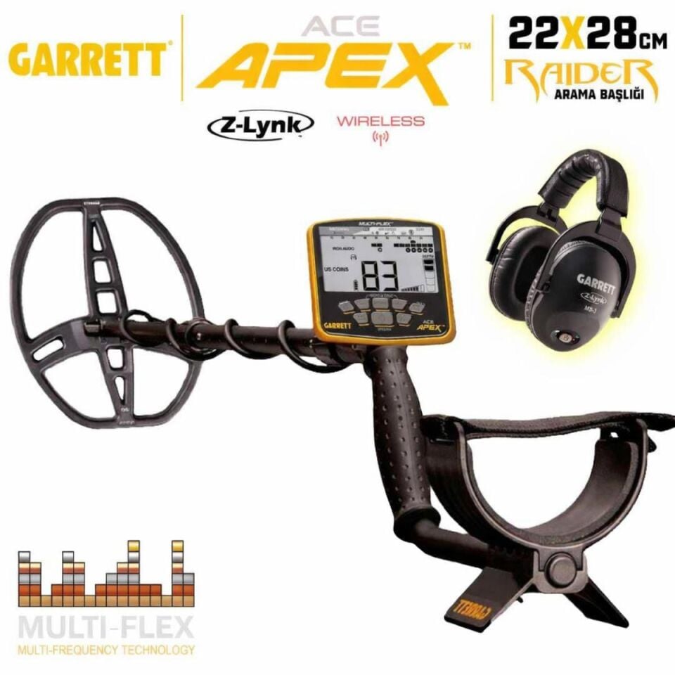 Ace Apex Dedektör Raider Başlıklı (22x28cm) MS-3 Z-LYNK Kablosuz Kulaklıklı