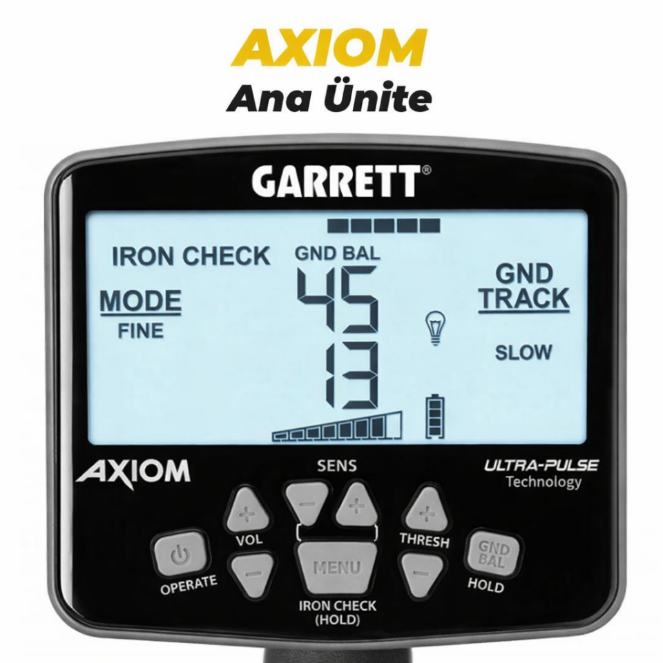 Garrett Axiom Lite Altın Dedektörü 11 inç 28x18 cm MONO Başlıklı