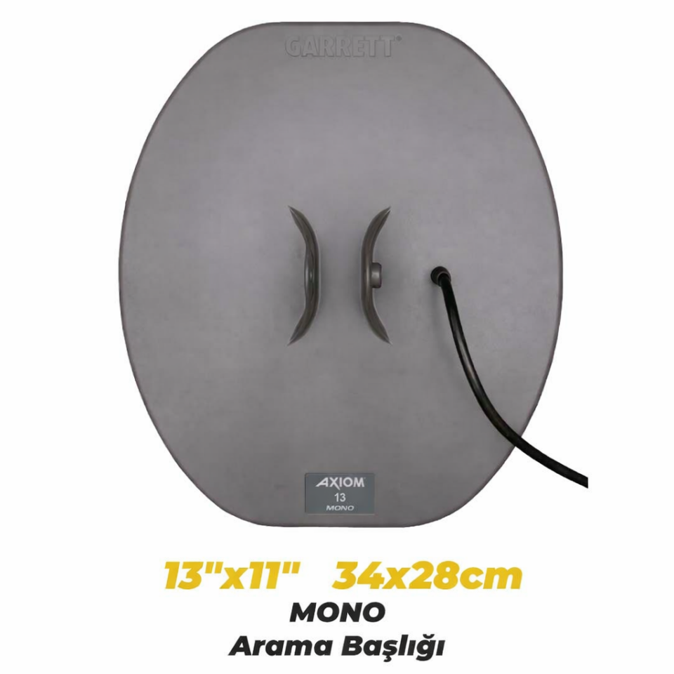 Garrett Axiom Remote Altın Dedektörü 34x28 cm Mono, 28x18 cm DD Başlıklı MS-2 Kablolu Kulaklık