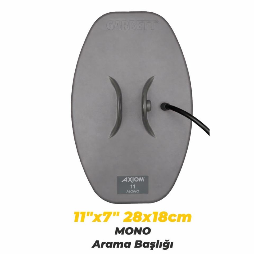 Garrett Axiom Standart Altın Dedektörü 34x28 cm DD, 28x18 cm MONO Başlıklı MS-3 Kablosuz Kulaklık