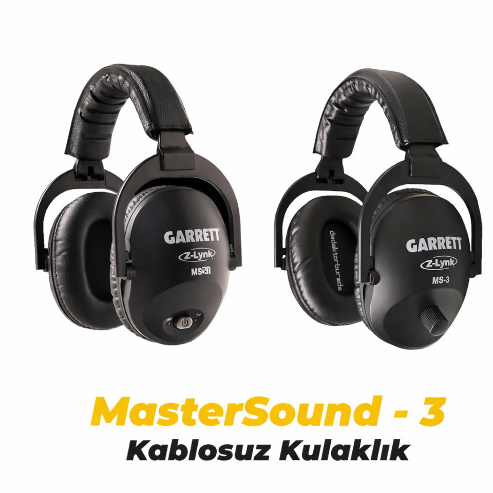 Garrett Axiom Standart Altın Dedektörü 34x28 cm DD, 28x18 cm MONO Başlıklı MS-3 Kablosuz Kulaklık